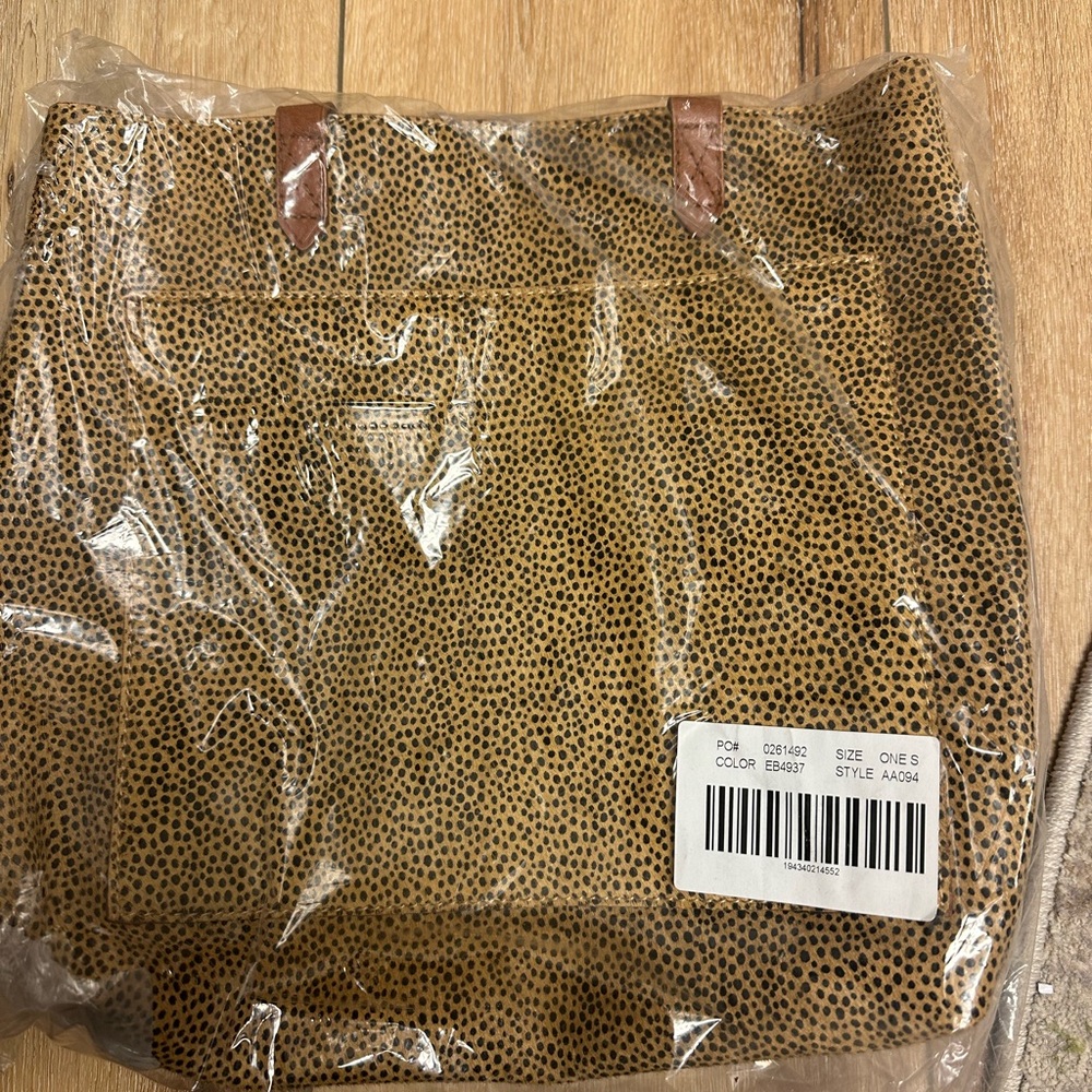 NWT - Madewell Leopard Genuine Calf Hair Medium Transport Tote